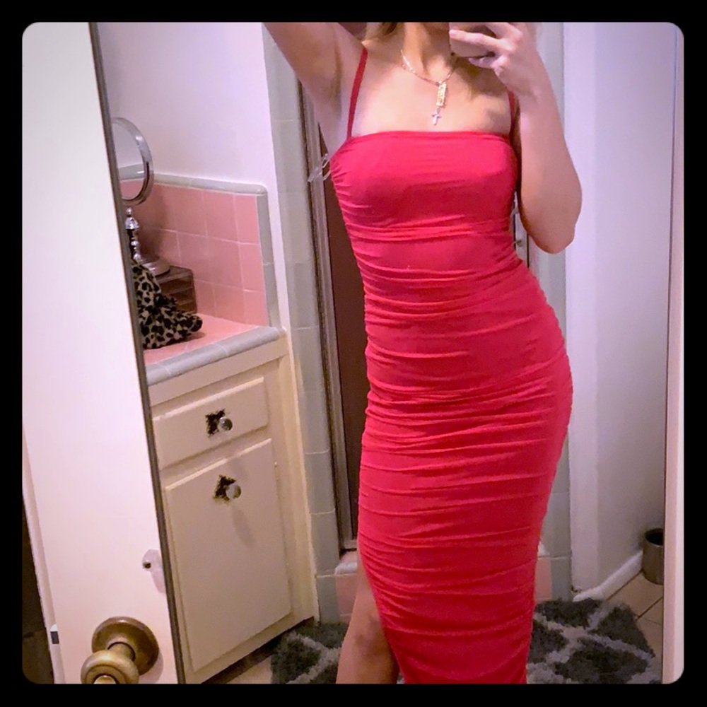 Hot pink sexy date night dress